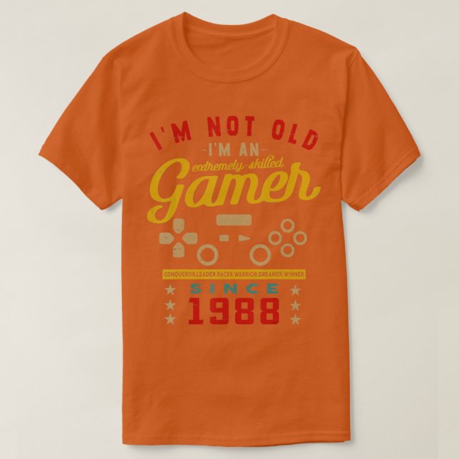 Ich bin nicht alt im a Geschickte 1988VideogameGam T-Shirt (Design vorne)