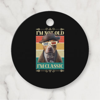 Ich bin nicht alt im klassischen Pitbull Dog Retro Geschenkanhänger