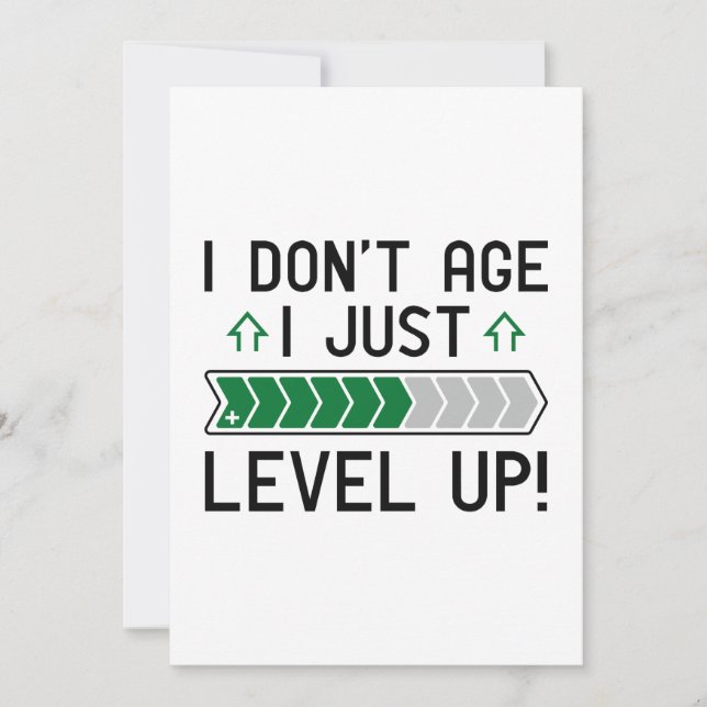 Ich bin nicht älter als nur Level Up Dankeskarte (Vorderseite)