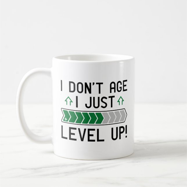Ich bin nicht älter als nur Level Up Kaffeetasse (Links)