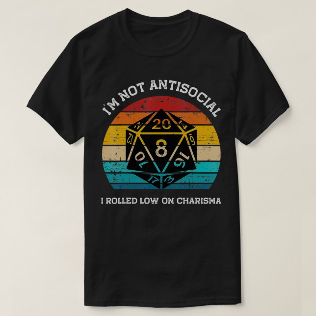 Ich bin nicht antisozial Ich bin auf Charisma Vint T-Shirt (Design vorne)