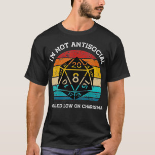 Ich bin nicht antisozial Ich bin auf Charisma Vint T-Shirt