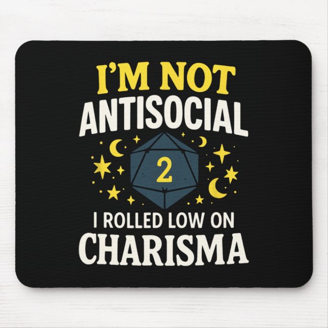 Ich bin nicht asozial - Lustiger Tabletop-RPG-Spie Mousepad (Vorne)