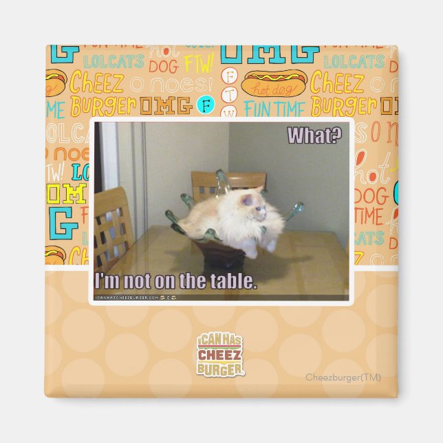 Ich bin nicht auf dem Tisch Magnet (Vorne)