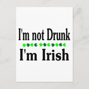 Ich bin nicht Betrunken im Irish Clovers Postkarte