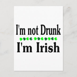 Ich bin nicht Betrunken im Irish Clovers Postkarte