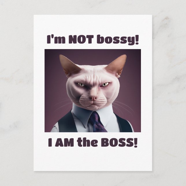 Ich bin nicht Bossy, ich bin die Boss - Funny Boss Postkarte (Vorderseite)