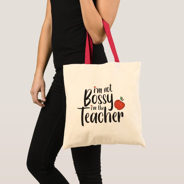 Ich bin nicht Bossy, ich bin Lehrerin Tragetasche (Vorderseite (Produkt))