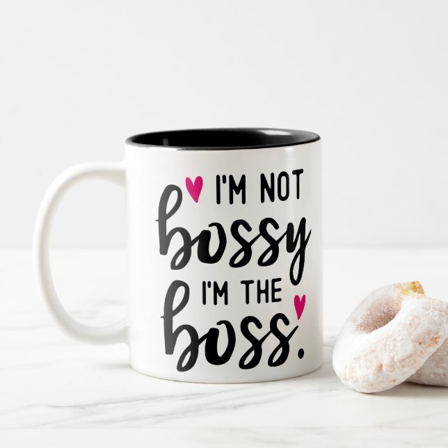 Ich bin nicht bossy zweifarbige tasse (Mit Donut)