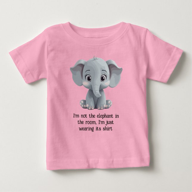 Ich bin nicht der Elefant im Zimmer Baby T-shirt (Vorderseite)