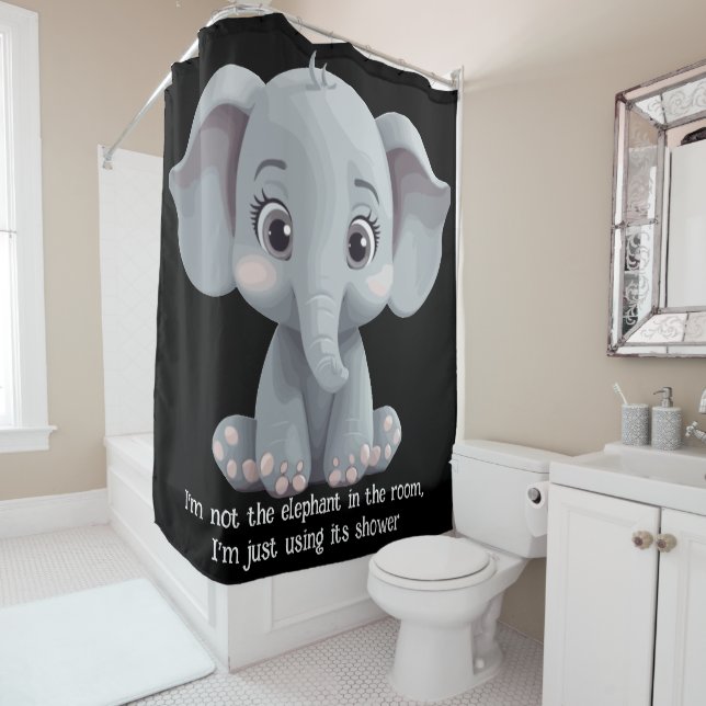 Ich bin nicht der Elefant im Zimmer Duschvorhang (Beispiel)