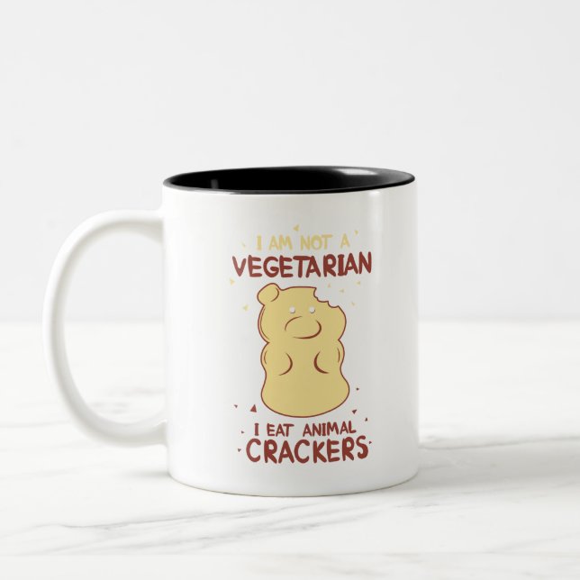 Ich bin nicht ein Vegetarier, den ich Tiercracker Zweifarbige Tasse (Links)
