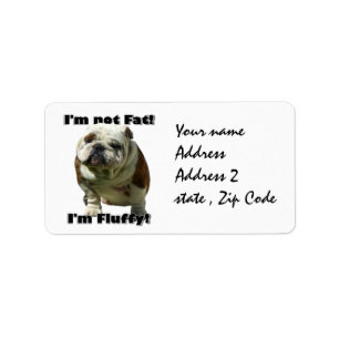 Ich bin nicht fette Bulldogge Adressaufkleber