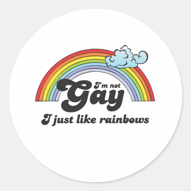 Ich bin nicht Gay dunkel Runder Aufkleber (Vorderseite)