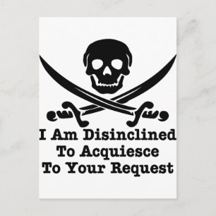 Ich bin nicht geneigt, auf Ihre Anfrage zu antwort Postkarte