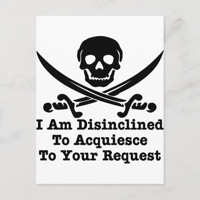 Ich bin nicht geneigt, auf Ihre Anfrage zu antwort Postkarte (Vorderseite)