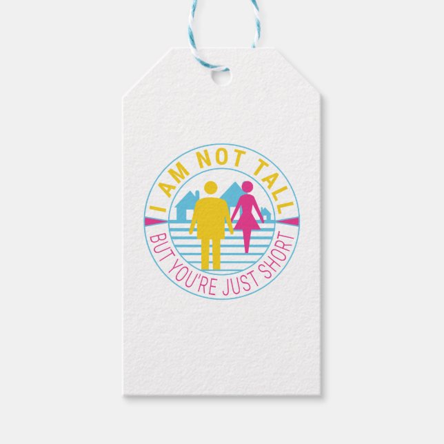 Ich bin nicht groß, aber du bist nur kurz geschenkanhänger (Vorderseite)