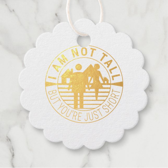 Ich bin nicht groß, aber du bist nur kurz geschenkanhänger (Vorderseite)