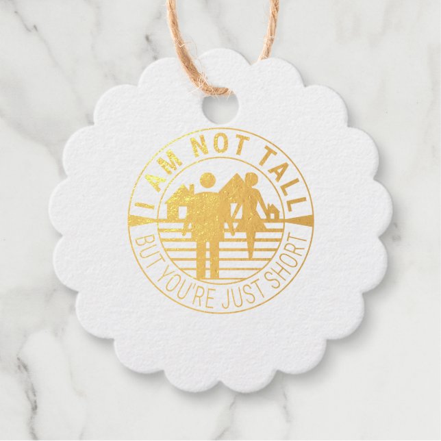 Ich bin nicht groß, aber du bist nur kurz geschenkanhänger (Vorderseite)