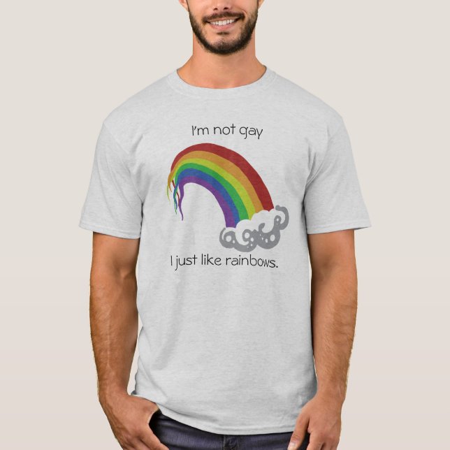 Ich bin nicht, ich mag gerade Regenbogen T-Shirt (Vorderseite)
