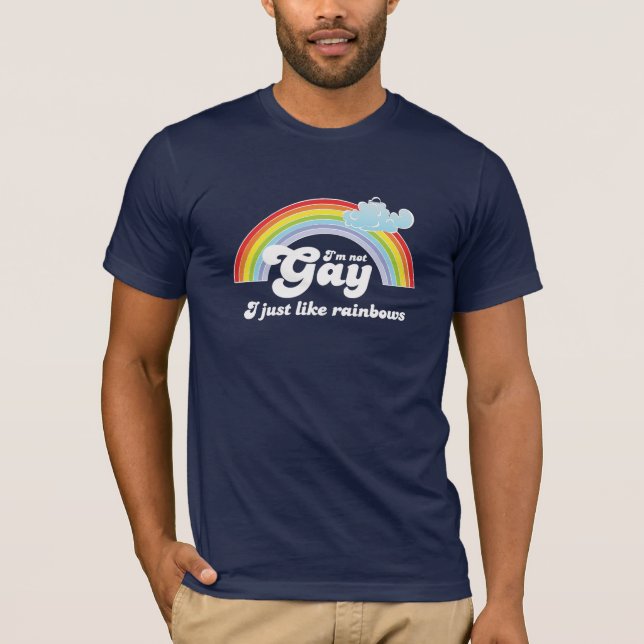 Ich bin NICHT, ICH MAG GERADE REGENBOGEN T-Shirt (Vorderseite)