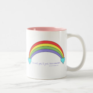 Ich bin nicht, ich mag gerade Regenbogen Zweifarbige Tasse