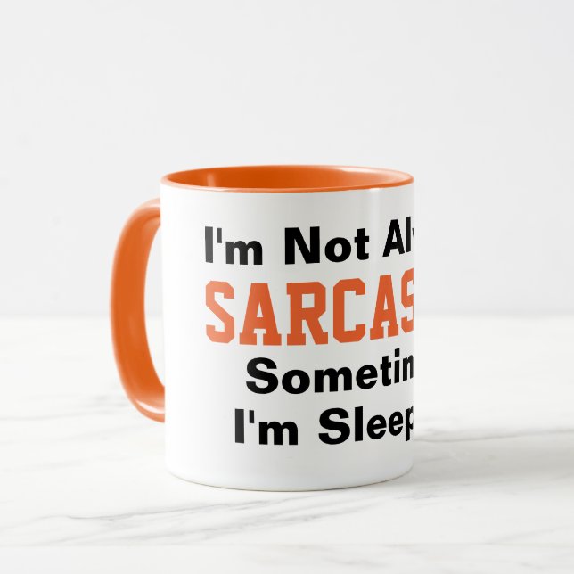 Ich bin nicht immer sarkastisch Funny Typografy Or Tasse (Vorderseite Links)
