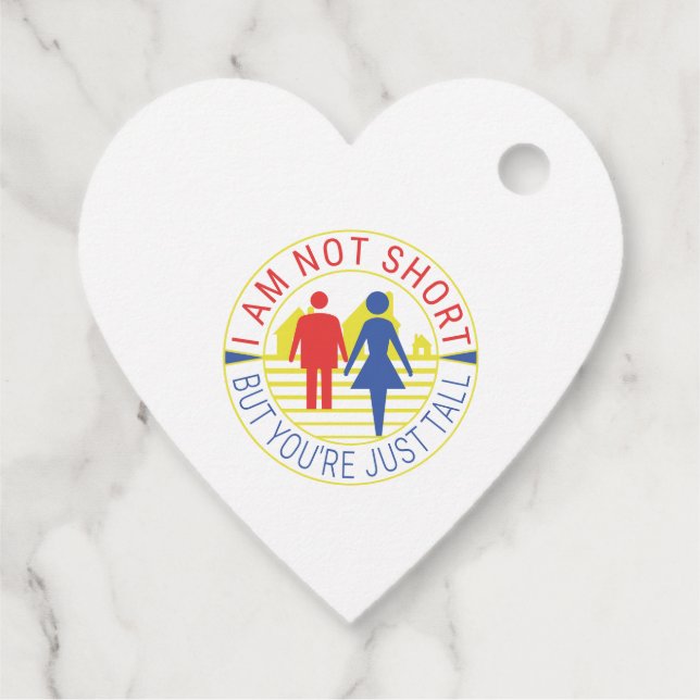 Ich bin nicht kurz, aber du bist einfach groß geschenkanhänger (Rückseite)