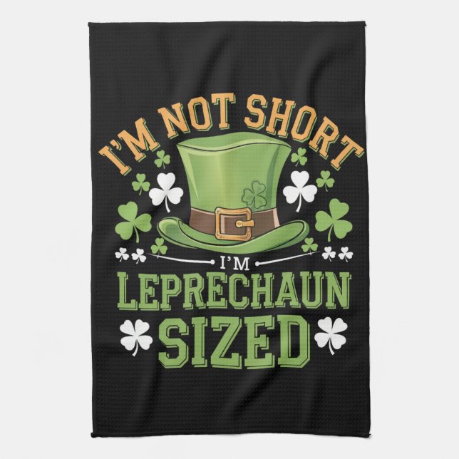 Ich bin nicht Kurz, dass ich Leprechaun Size für S Geschirrtuch (Vertikal)
