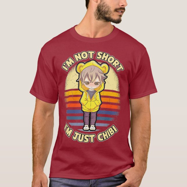 Ich bin nicht Kurz im Just Chibi Kawaii Anime Love T-Shirt (Vorderseite)