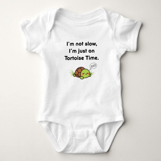  Ich bin nicht langsam, ich bin einfach auf Schild Baby Strampler (Vorderseite)