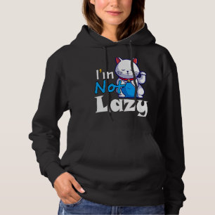 Ich bin nicht Lazy Lazy Cat Niedlicher Tiere Spaß  Hoodie