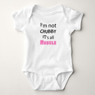 Ich bin nicht mollig, alles Muskeln (Pink) Baby Strampler