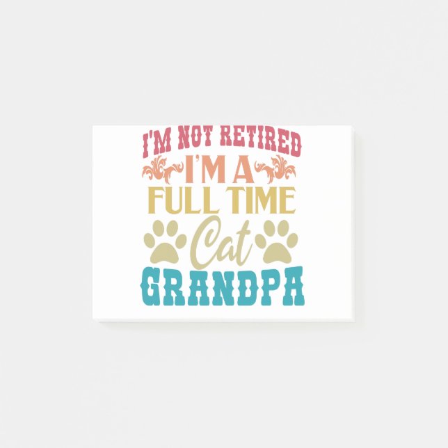 Ich bin nicht müde, ich bin ein Vollzeit-Katzen-Gr Post-it Klebezettel (Vorderseite)