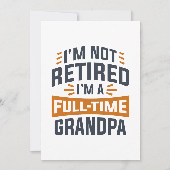Ich bin nicht müde, ich bin Vollzeitgroßvater Dankeskarte (Vorderseite)