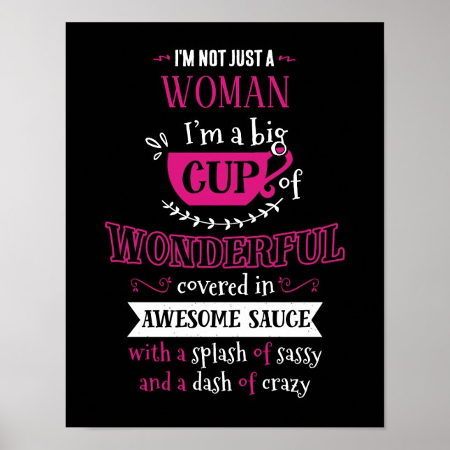 Ich bin nicht nur eine Personalisierte Typografie Poster (Vorne)