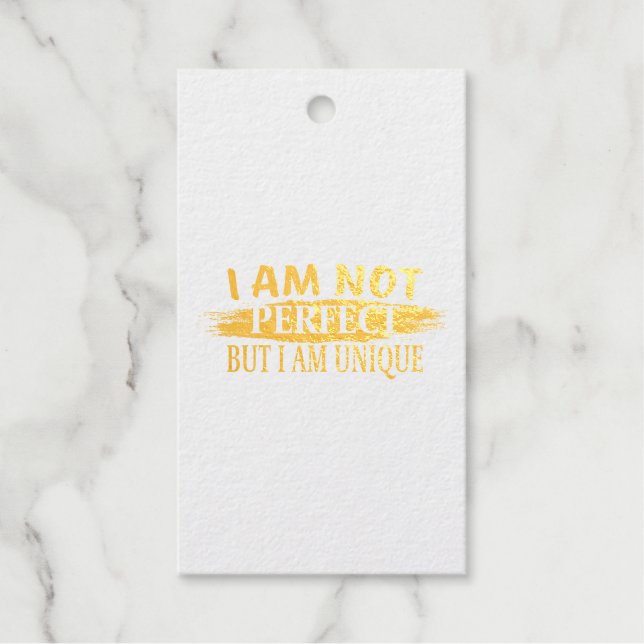 Ich bin nicht perfekt, aber einzigartig geschenkanhänger (Vorderseite)