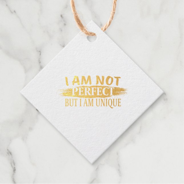 Ich bin nicht perfekt, aber einzigartig geschenkanhänger (Vorderseite)