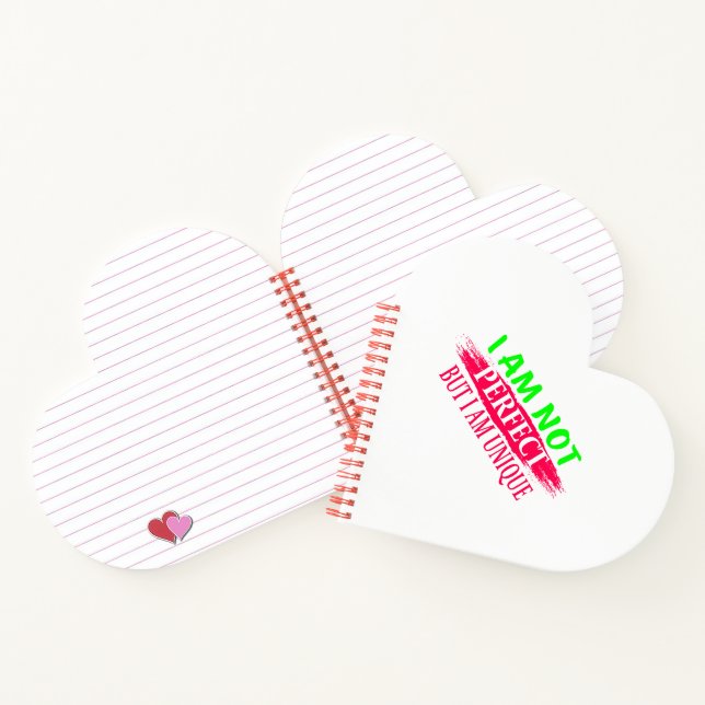 Ich bin nicht perfekt, aber ich bin einzigartig notizbuch (Innenseite)