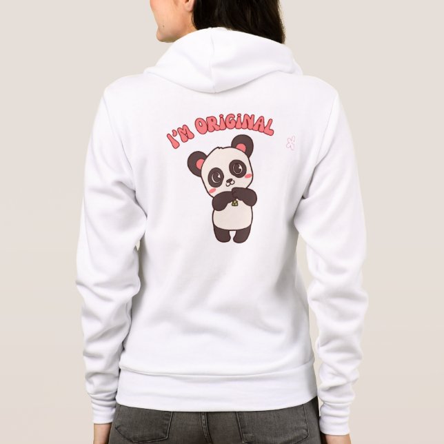 Ich bin nicht perfekt Panda Niedliche Ästhetik Hoodie (Rückseite)