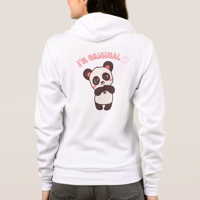 Ich bin nicht perfekt Panda Niedliche Ästhetik Hoodie (Rückseite)