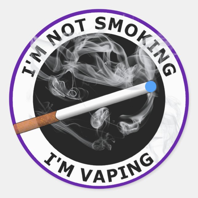 Ich bin NICHT RAUCHEND ich bin VAPING Runder Aufkleber (Vorderseite)
