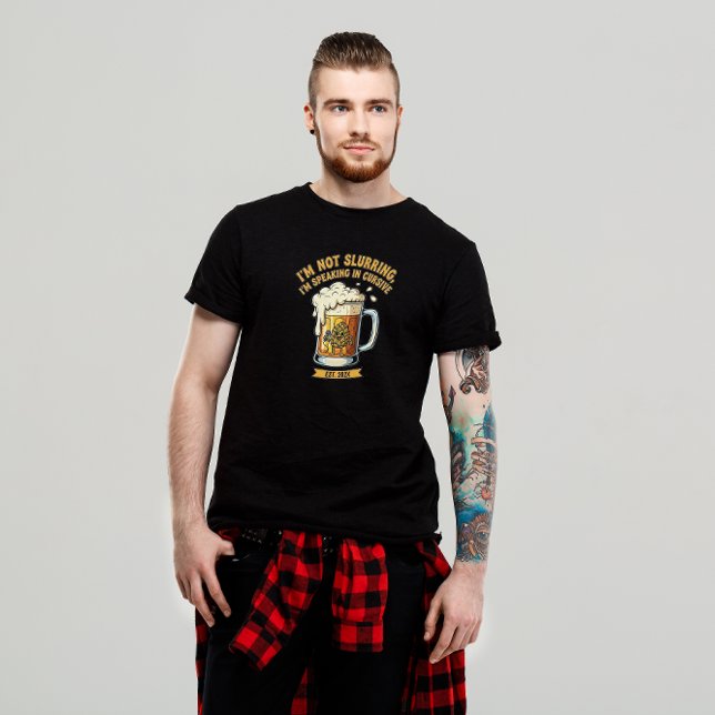 "Ich bin nicht schlurrend, ich spreche in Cursive" T-Shirt (Von Creator hochgeladen)