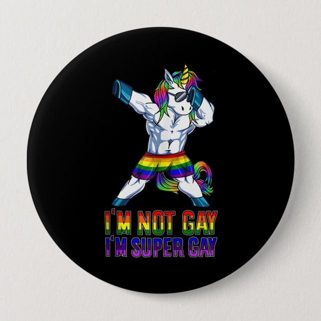 Ich bin nicht schwul, ich bin Super Gay Button (Vorderseite)
