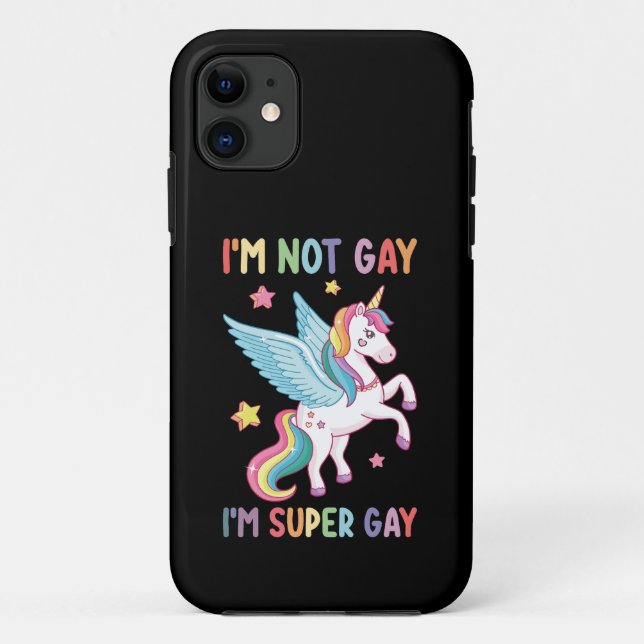 Ich bin nicht schwul, ich bin Super Gay Pride LGBT Case-Mate iPhone Hülle (Rückseite)