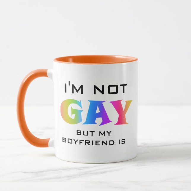 Ich bin nicht schwul, mein Freund ist Funny Gay LG Tasse (Links)
