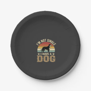 Ich bin nicht Single Hunde Liebhaber Vintage Pappteller