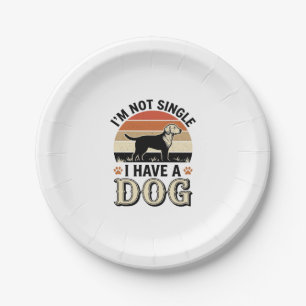 Ich bin nicht Single, ich habe einen Hund Vintage- Pappteller