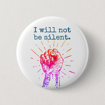 Ich bin nicht stiller Regenbogen-runder Knopf