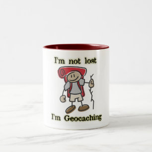 Ich bin nicht verloren ich bin Geocaching coole Zweifarbige Tasse